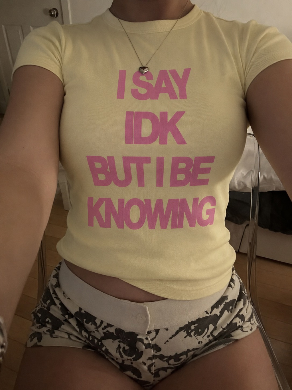 I say idk but i be knowing