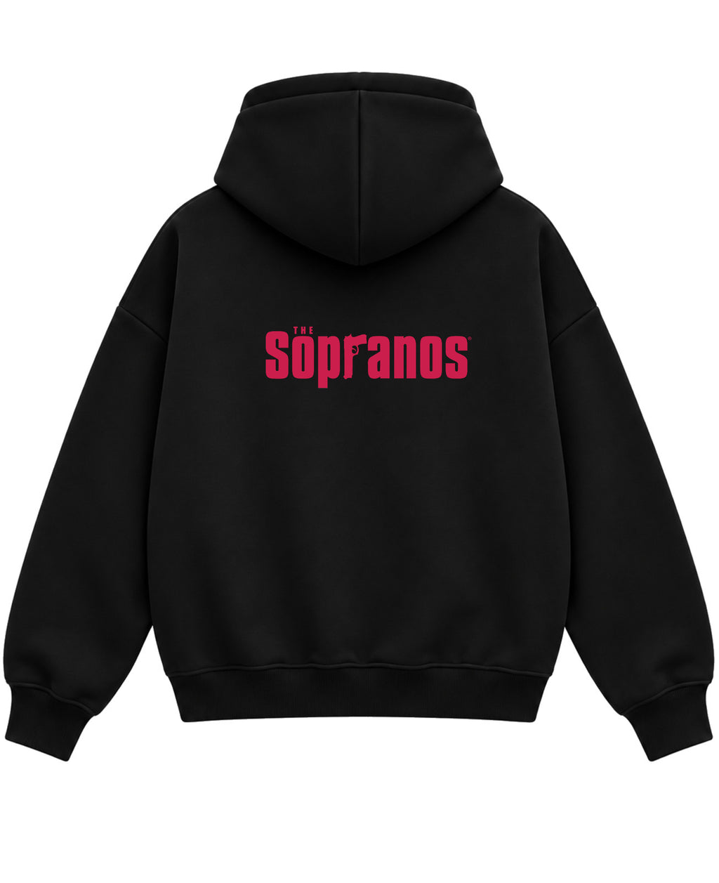 Black Boxy Dual Zipper Hoodie Back Design