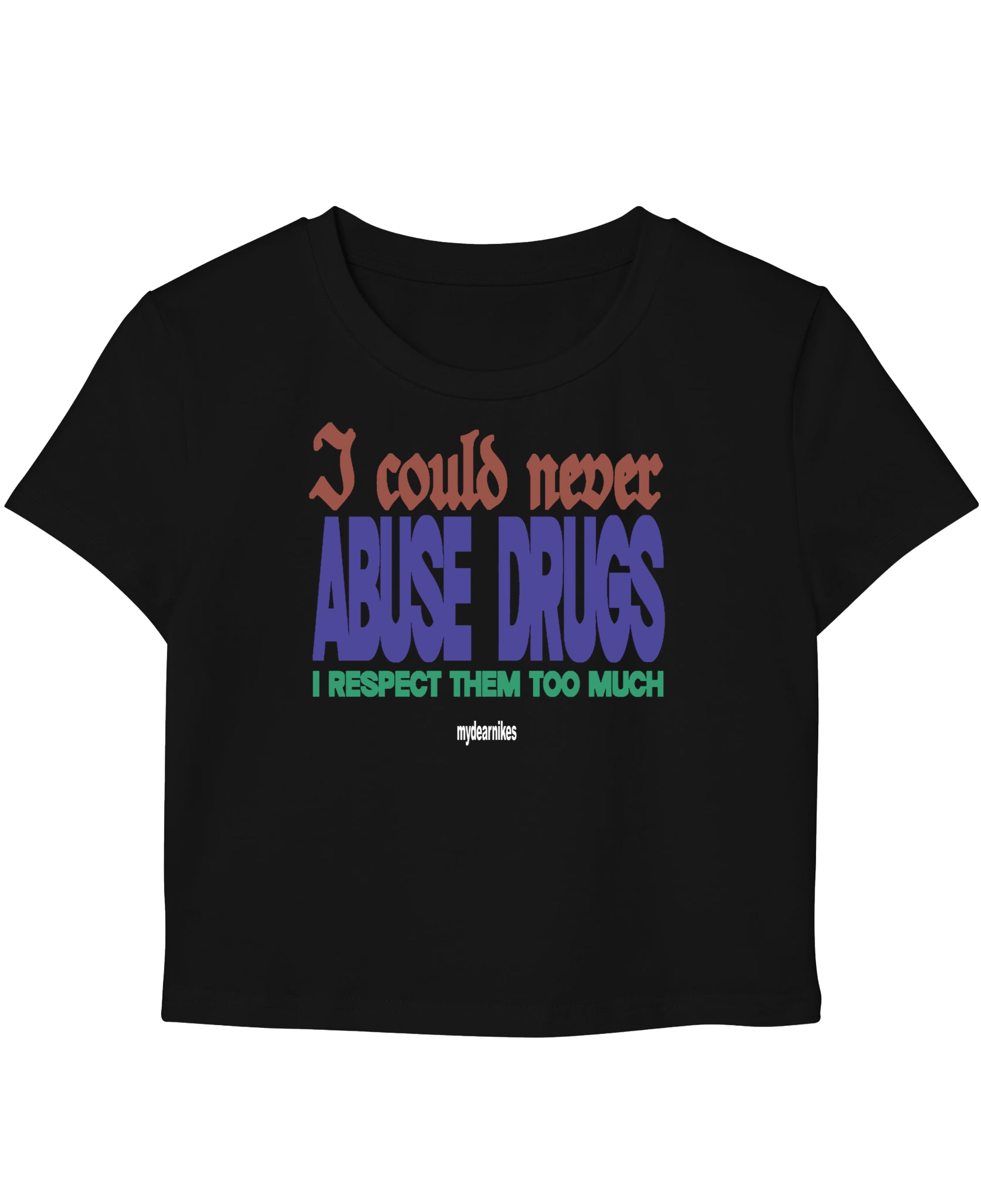Black Baby Tee Front Design
