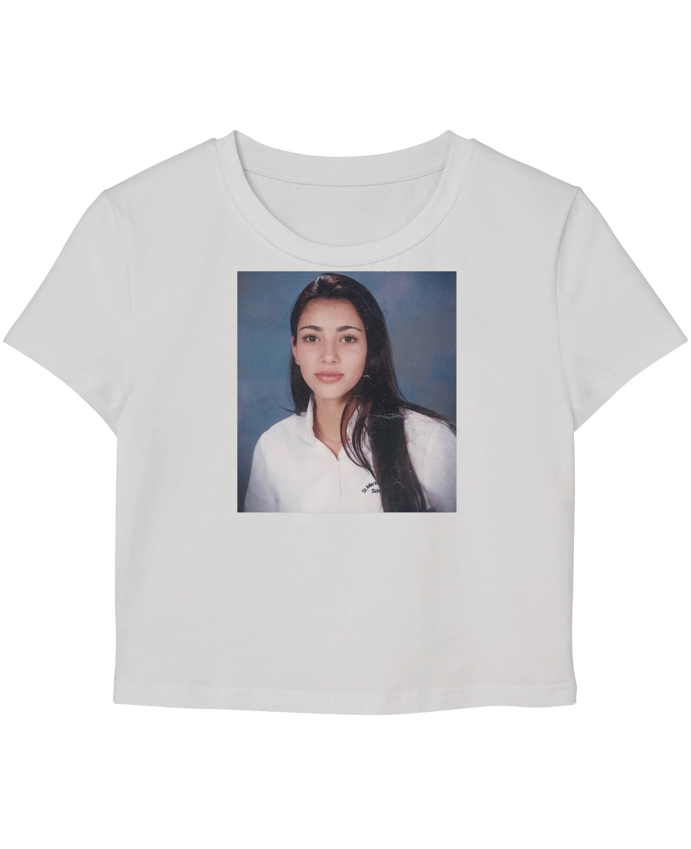 White Baby Tee Front Design