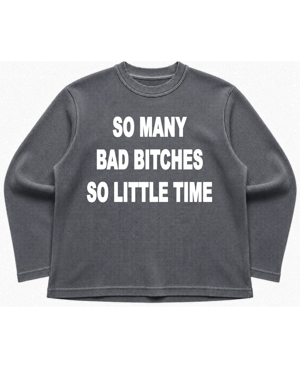Acidwash waffle knit oversized full-sleeve Front Design