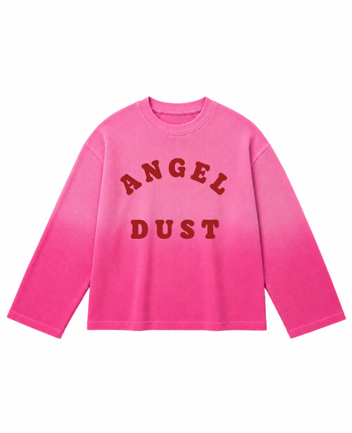 Pink Ombré Waffle Knit Oversized Full-Sleeve Front Design