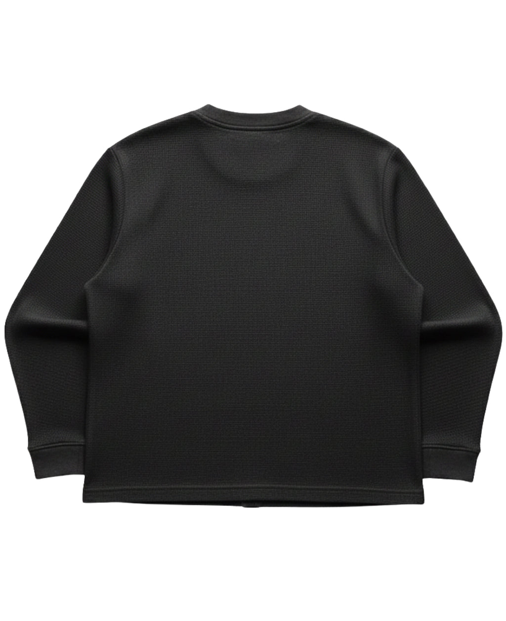 Black waffle knit oversized full-sleeve Back Design