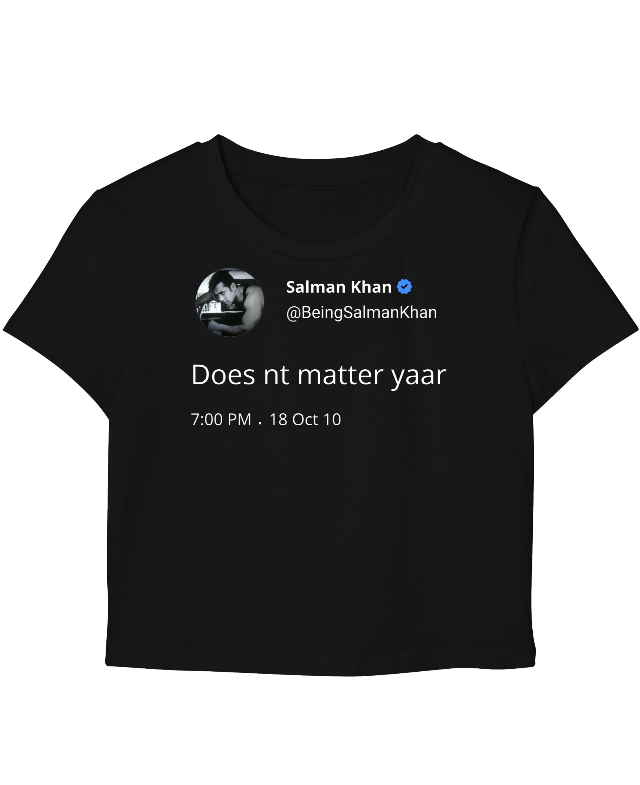 Black Baby Tee Front Design