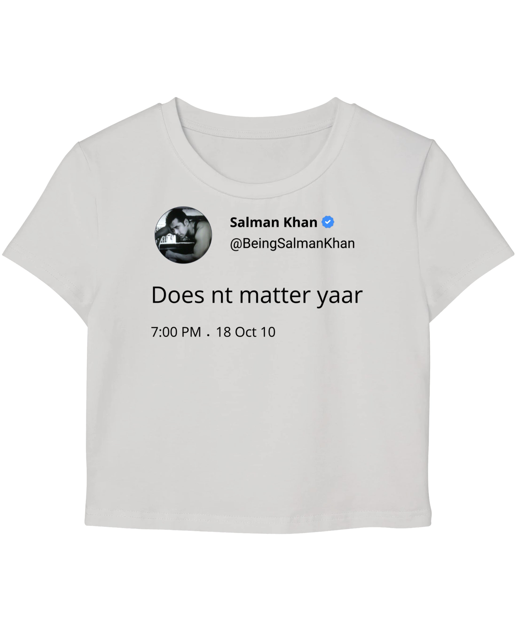 White Baby Tee Front Design