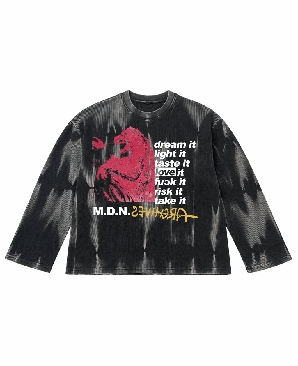 Hammer Wash Waffle Oversized Full-Sleeve Front Design