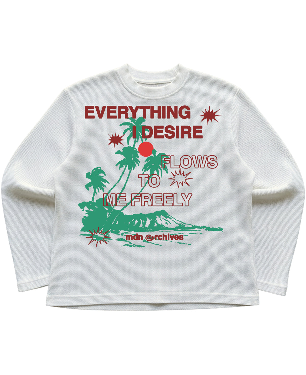 Off-white waffle knit oversized full-sleeve Front Design