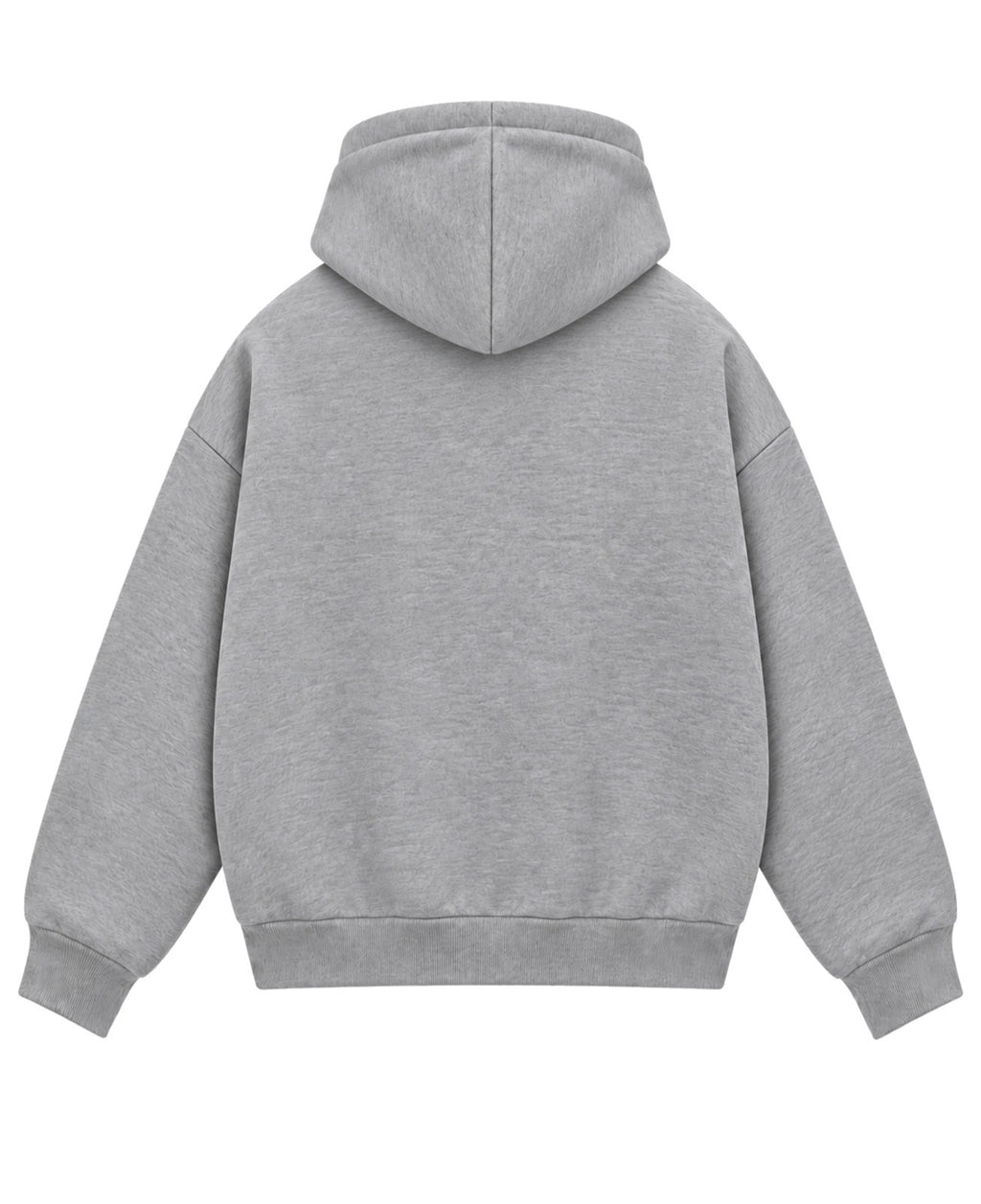 Grey Boxy Dual Zipper Hoodie Back Design