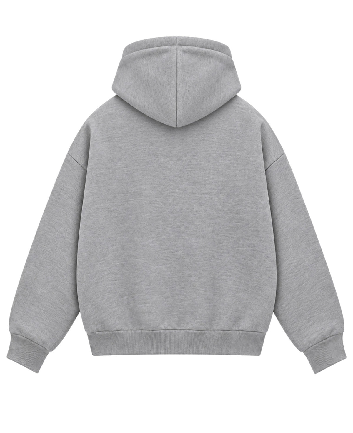 Grey Boxy Dual Zipper Hoodie Back Design
