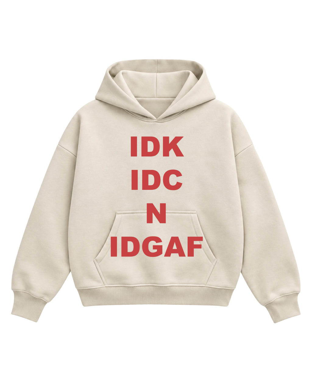 Cream Boxy Hoodie Front Design