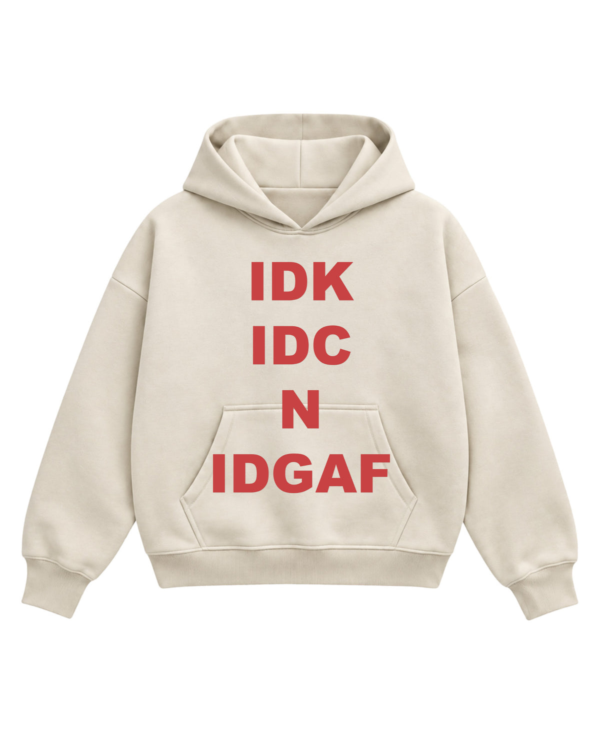 Cream Boxy Hoodie Front Design