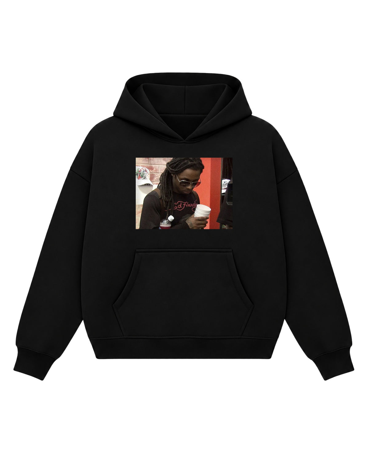 Black Boxy Hoodie Front Design