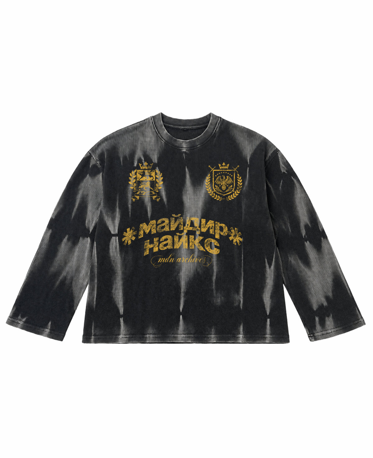 Hammer Wash Waffle Oversized Full-Sleeve Front Design