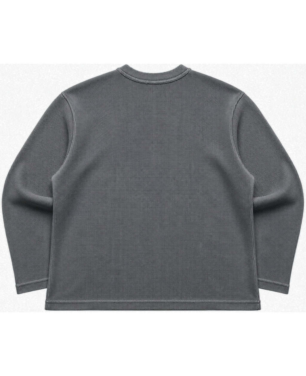 Acidwash waffle knit oversized full-sleeve Back Design