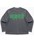 Acidwash waffle knit oversized full-sleeve Front Design