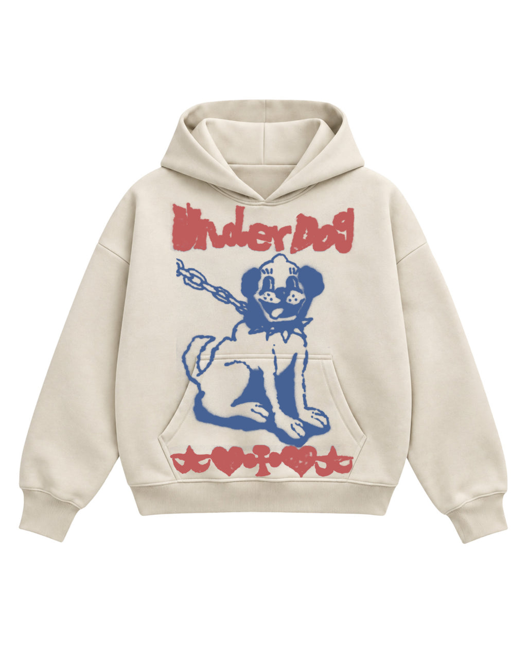 Cream Boxy Hoodie Front Design