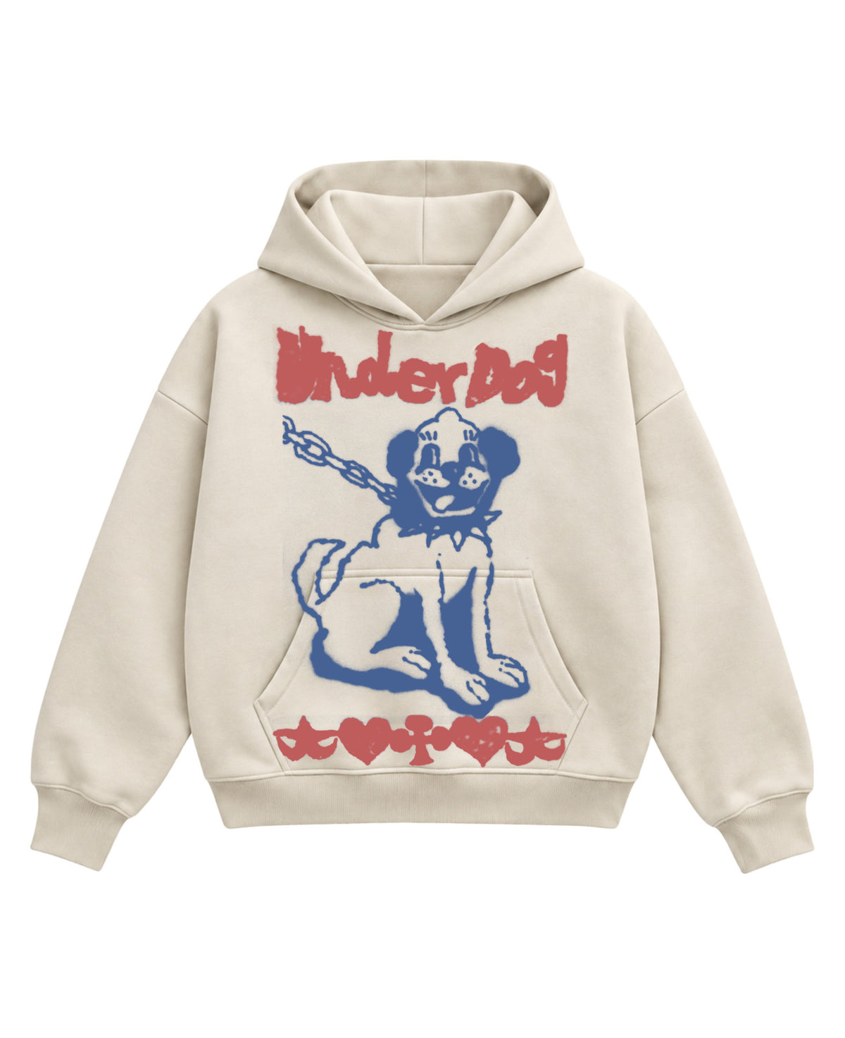 Cream Boxy Hoodie Front Design